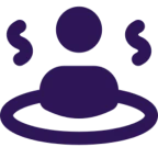 Purple heart and hands symbol