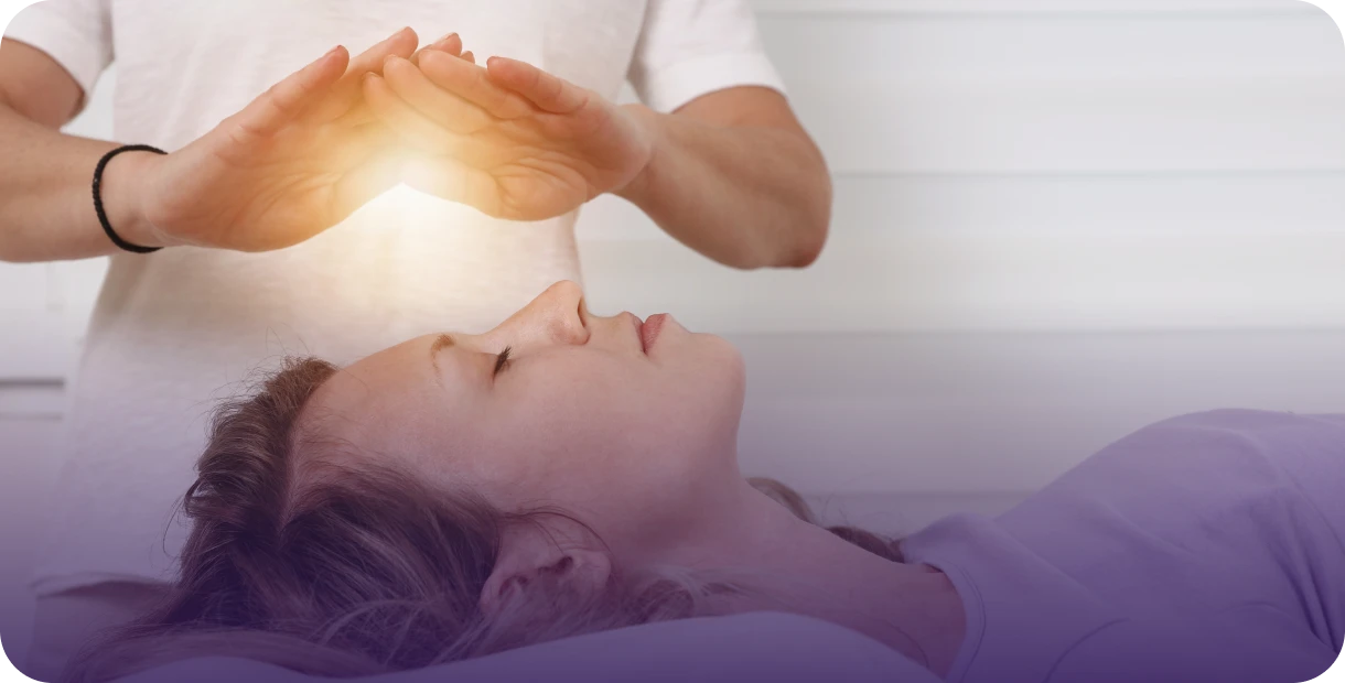 Relaxation therapy with glowing hands
